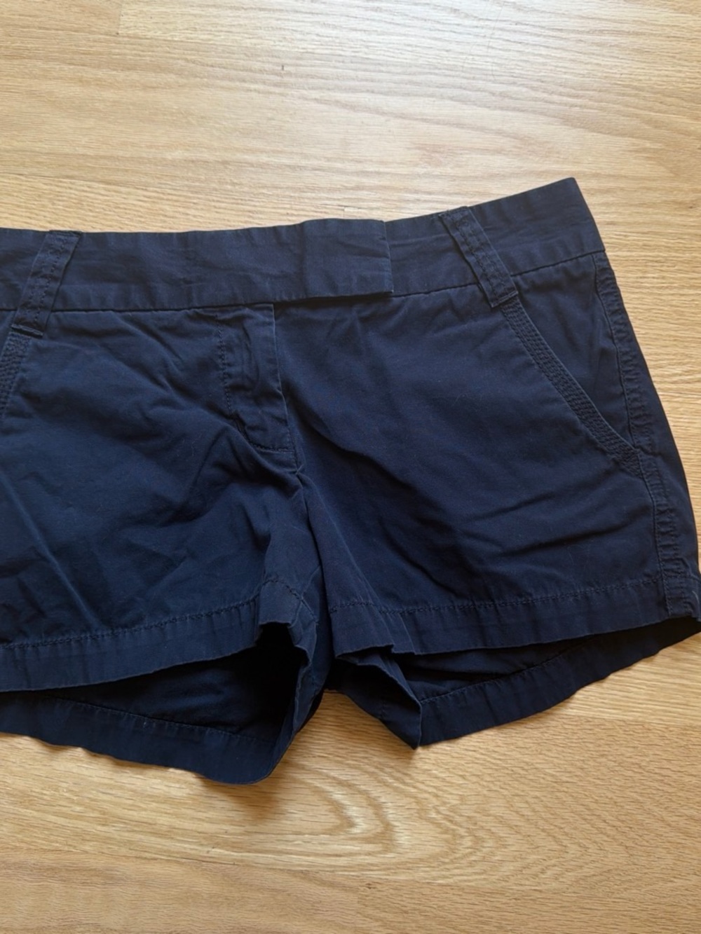 J. Crew Women's High-Rise Navy Cotton Shorts